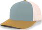 Pacific Headwear 104C Trucker Snapback Cap - Smoke Blue Amber Gold Beige - Columbia Blue Ivory / 7’’ - 7 7/8’’