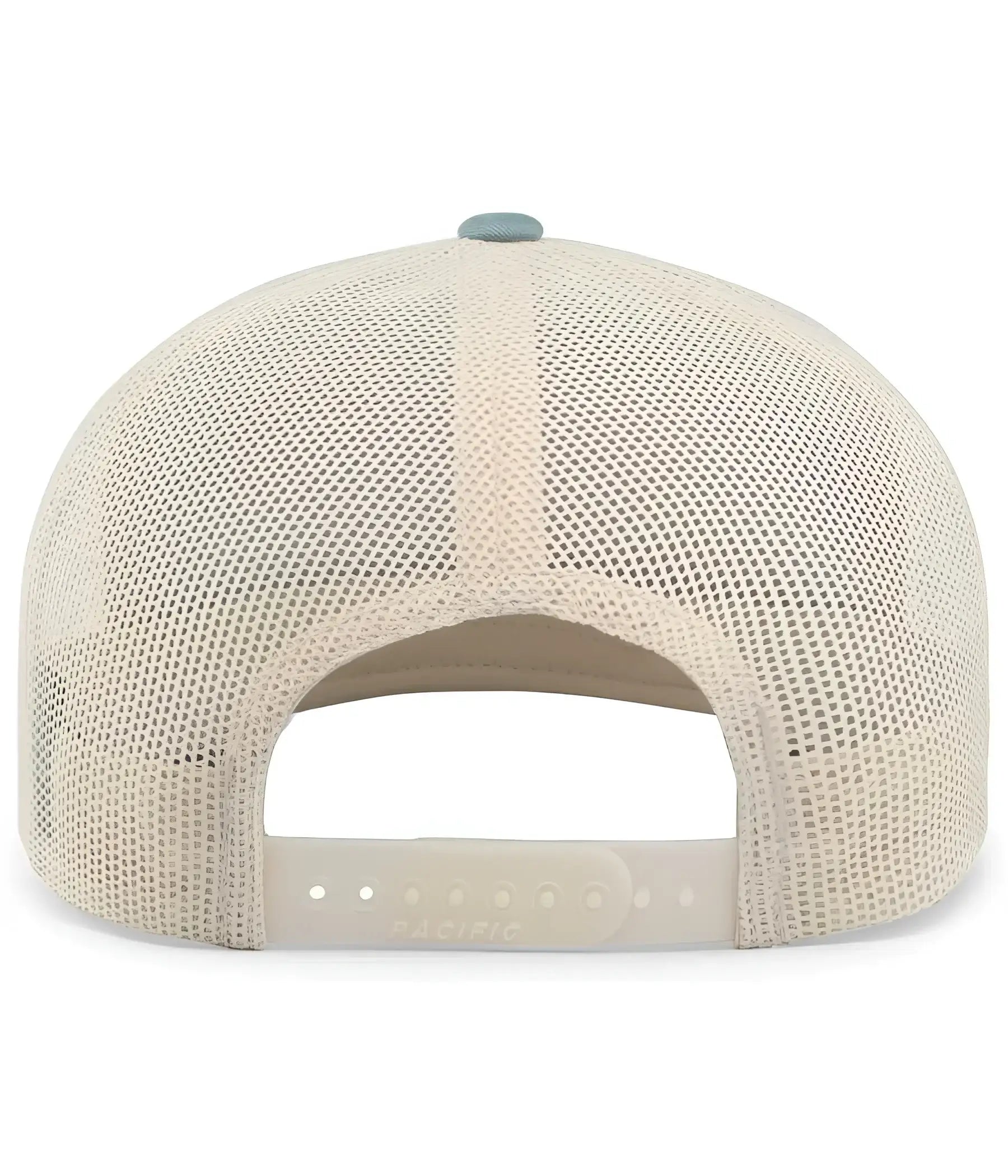 Pacific Headwear 104C Trucker Snapback Cap - Smoke Blue Beige - Columbia Blue Ivory / 7’’ - 7 7/8’’