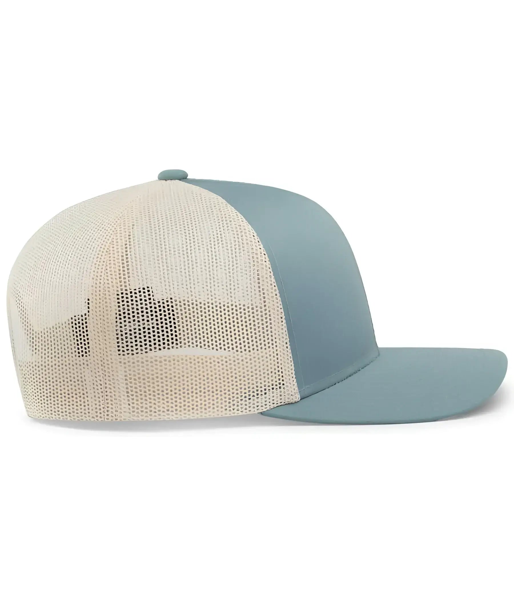 Pacific Headwear 104C Trucker Snapback Cap - Smoke Blue Beige - Columbia Blue Ivory / 7’’ - 7 7/8’’