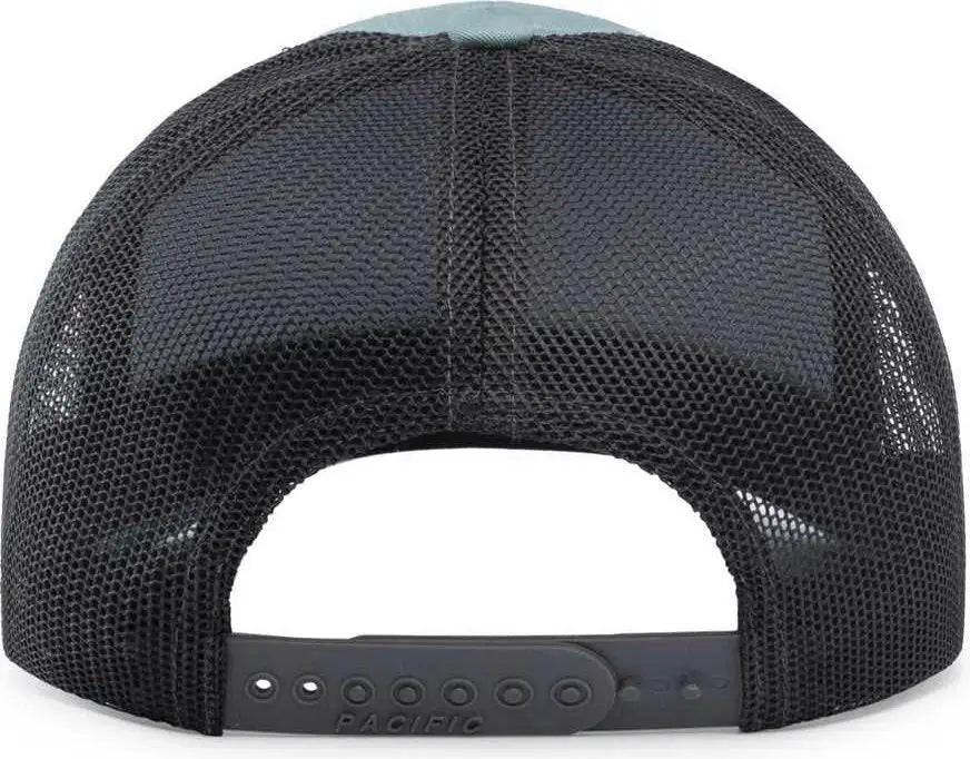 Pacific Headwear 104C Trucker Snapback Cap - Smoke Blue Charcoal - Columbia Blue Dark Gray / 7’’ - 7 7/8’’