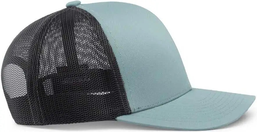 Pacific Headwear 104C Trucker Snapback Cap - Smoke Blue Charcoal - Columbia Blue Dark Gray / 7’’ - 7 7/8’’