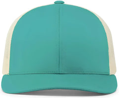 Pacific Headwear 104C Trucker Snapback Cap - Teal Beige - Teal Ivory / 7’’ - 7 7/8’’