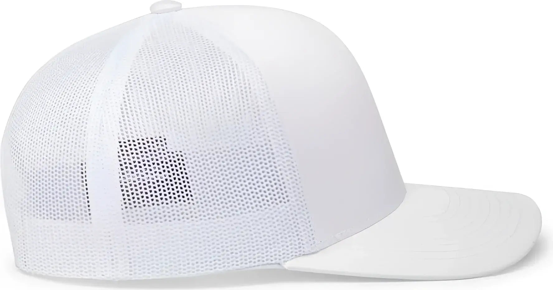 Pacific Headwear 104C Trucker Snapback Cap - White - White / 7’’ - 7 7/8’’