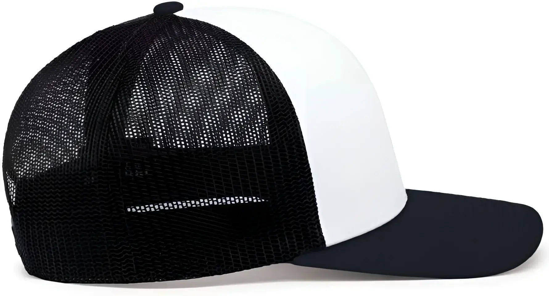 Pacific Headwear 104C Trucker Snapback Cap - White Navy - White Navy / 7’’ - 7 7/8’’