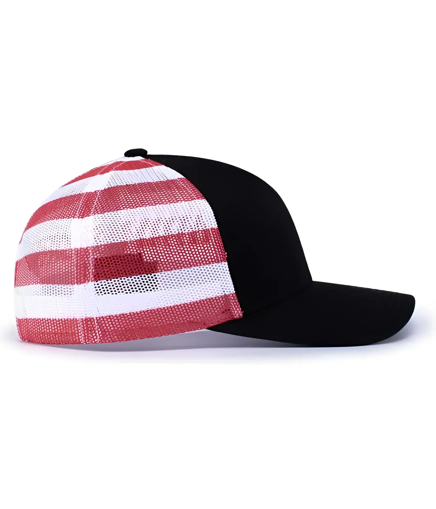 Pacific Headwear 104P Printed Trucker Cap - Black USa Black - Black Usa Black / 7’’ - 7 7/8’’