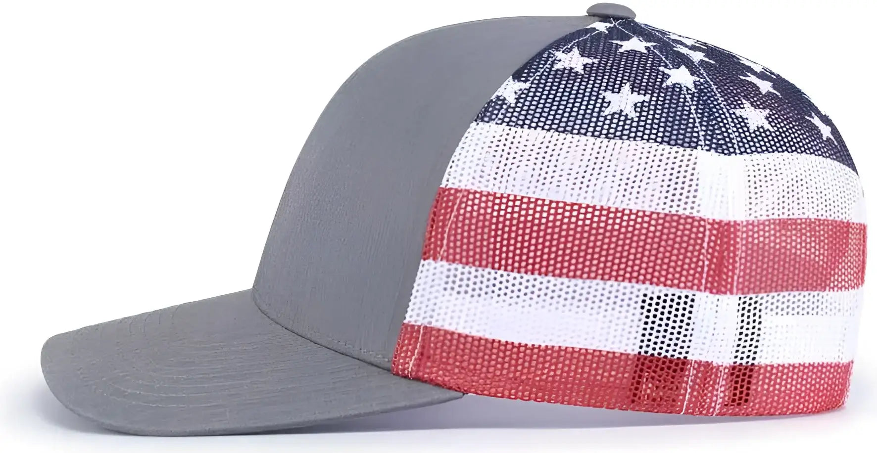 Pacific Headwear 104P Printed Trucker Cap - Heather Grey USa Heather Grey - Heather Grey Usa Heather Grey / 7’’ - 7