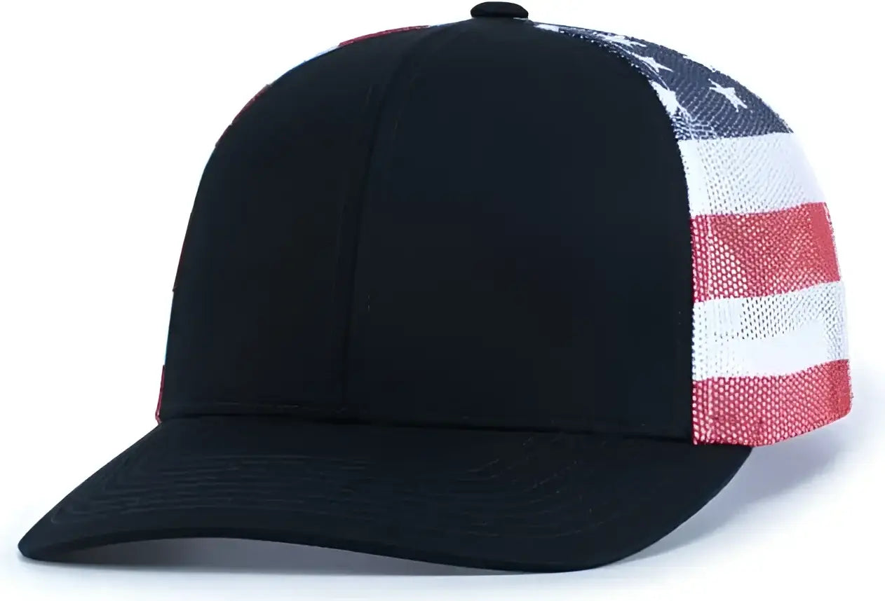 Pacific Headwear 104P Printed Trucker Cap - Navy USa Navy - Navy Usa Navy / 7’’ - 7 7/8’’