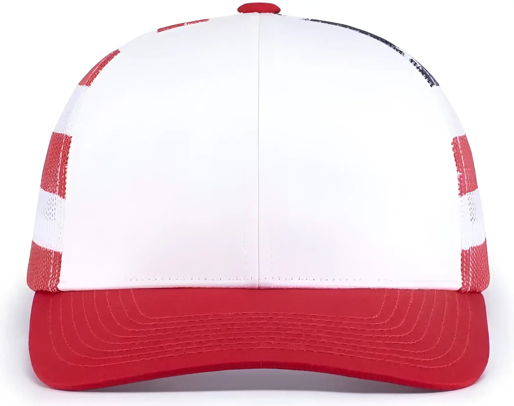 Pacific Headwear 104P Printed Trucker Cap - White USa Red - White Usa Red / 7’’ - 7 7/8’’