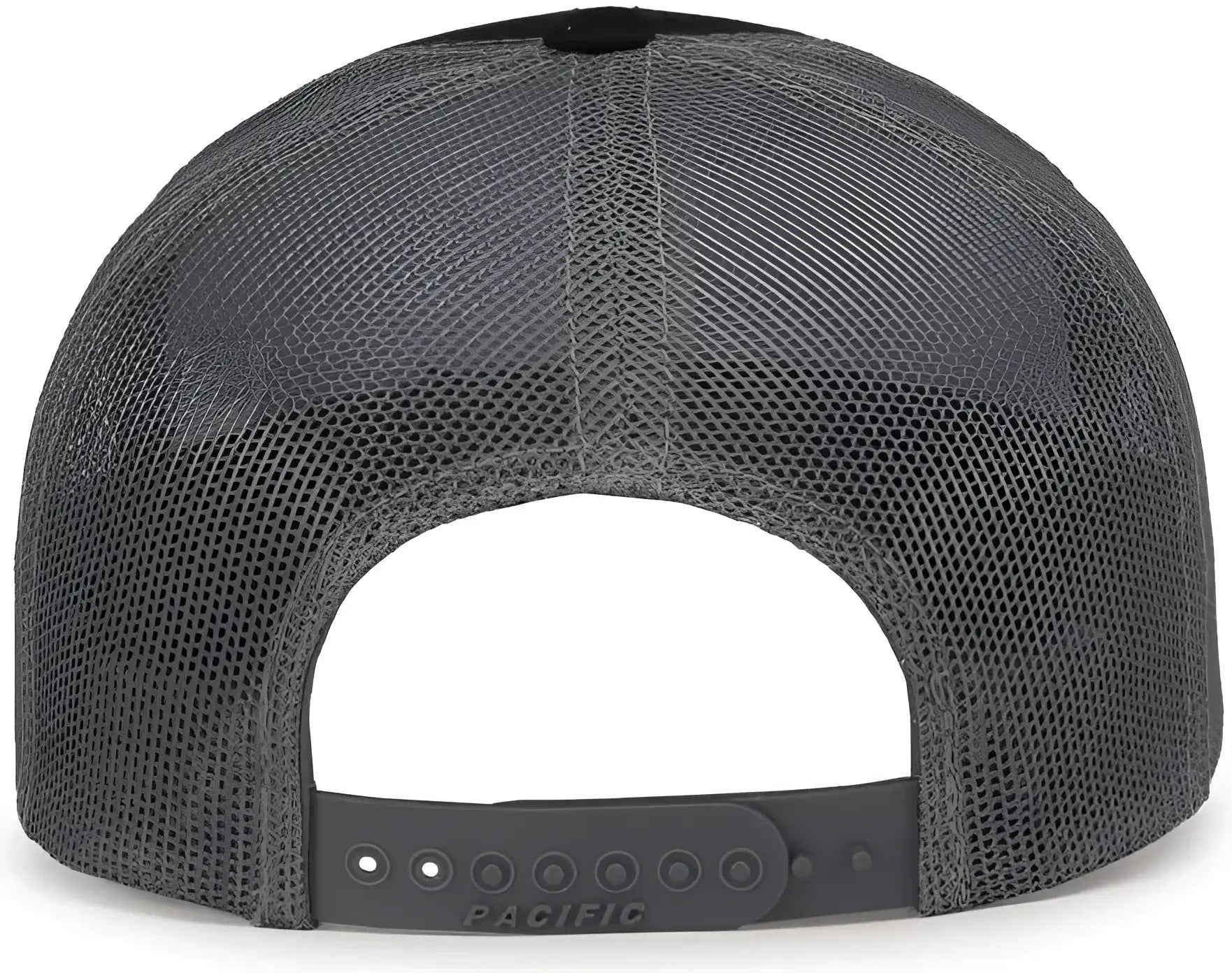 Pacific Headwear 104S Contrast Stitch Snapback Trucker Cap - Black Graphite Black - Black Dark Gray / 7’’ - 7 7/8’’