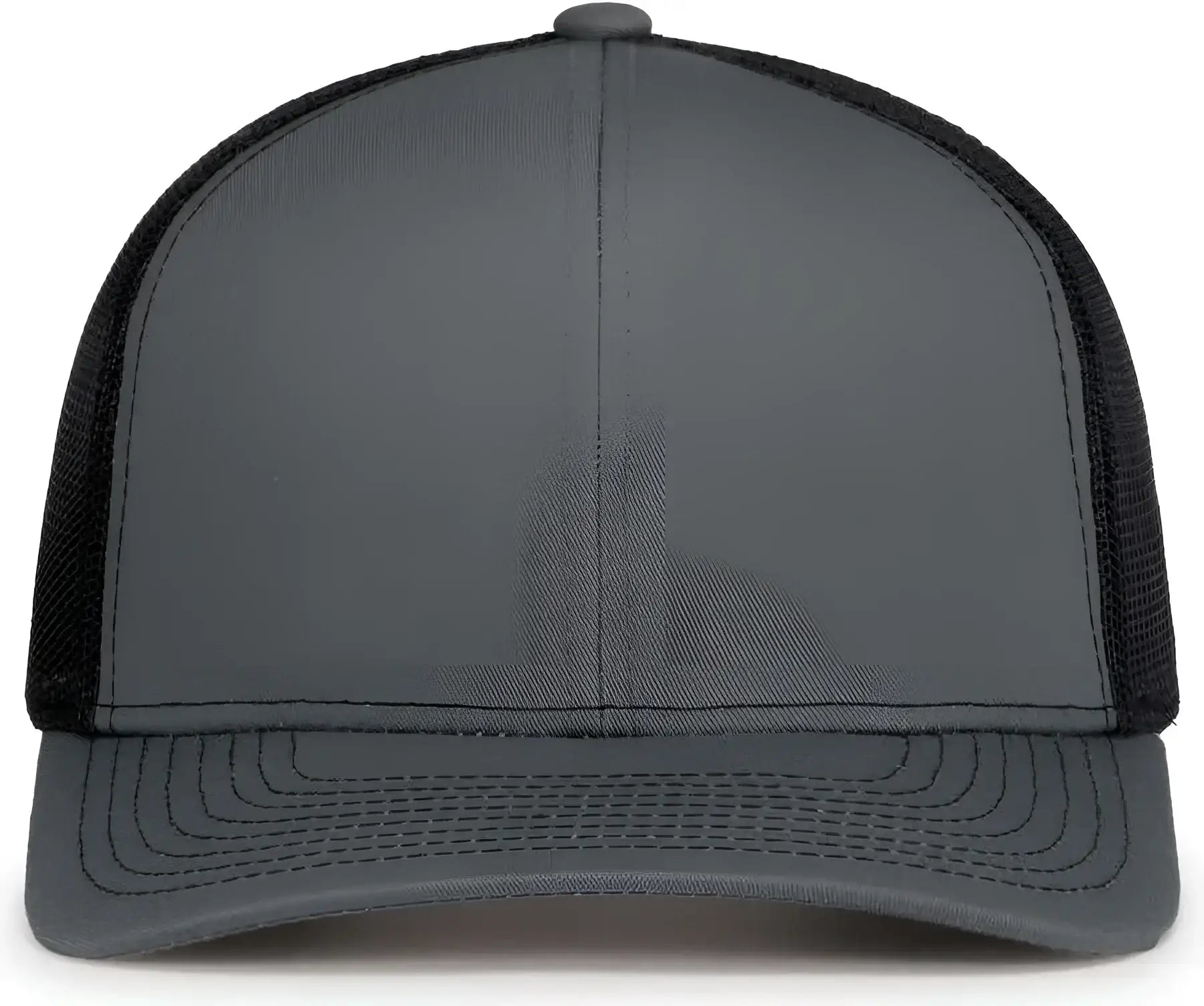 Pacific Headwear 104S Contrast Stitch Snapback Trucker Cap - Graphite Black Graphite - Dark Gray Black / 7’’ - 7 7/8’’