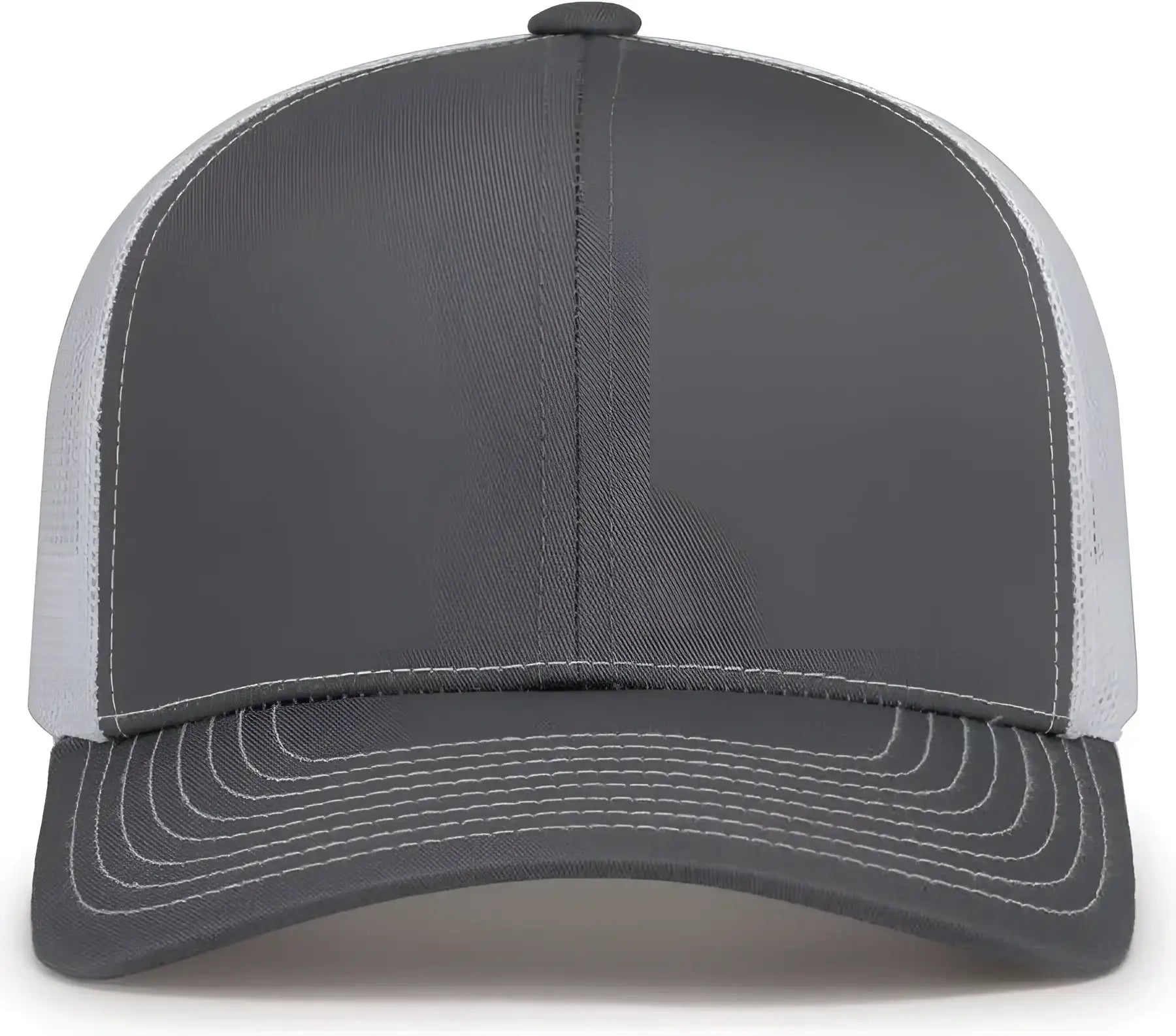 Pacific Headwear 104S Contrast Stitch Snapback Trucker Cap - Graphite White Graphite - Dark Gray White / 7’’ - 7 7/8’’
