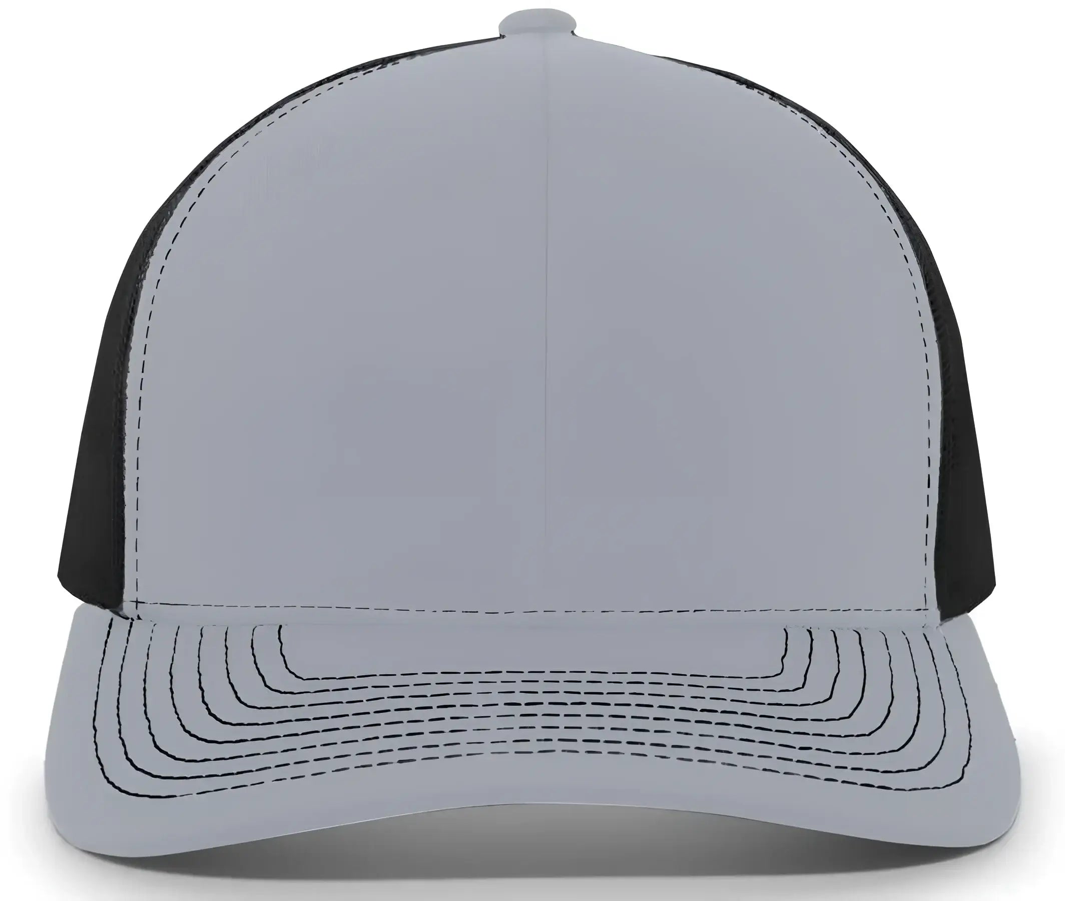 Pacific Headwear 104S Contrast Stitch Snapback Trucker Cap - Heather Grey Black Heather Gr - Gray White / 7’’ - 7 7/8’’