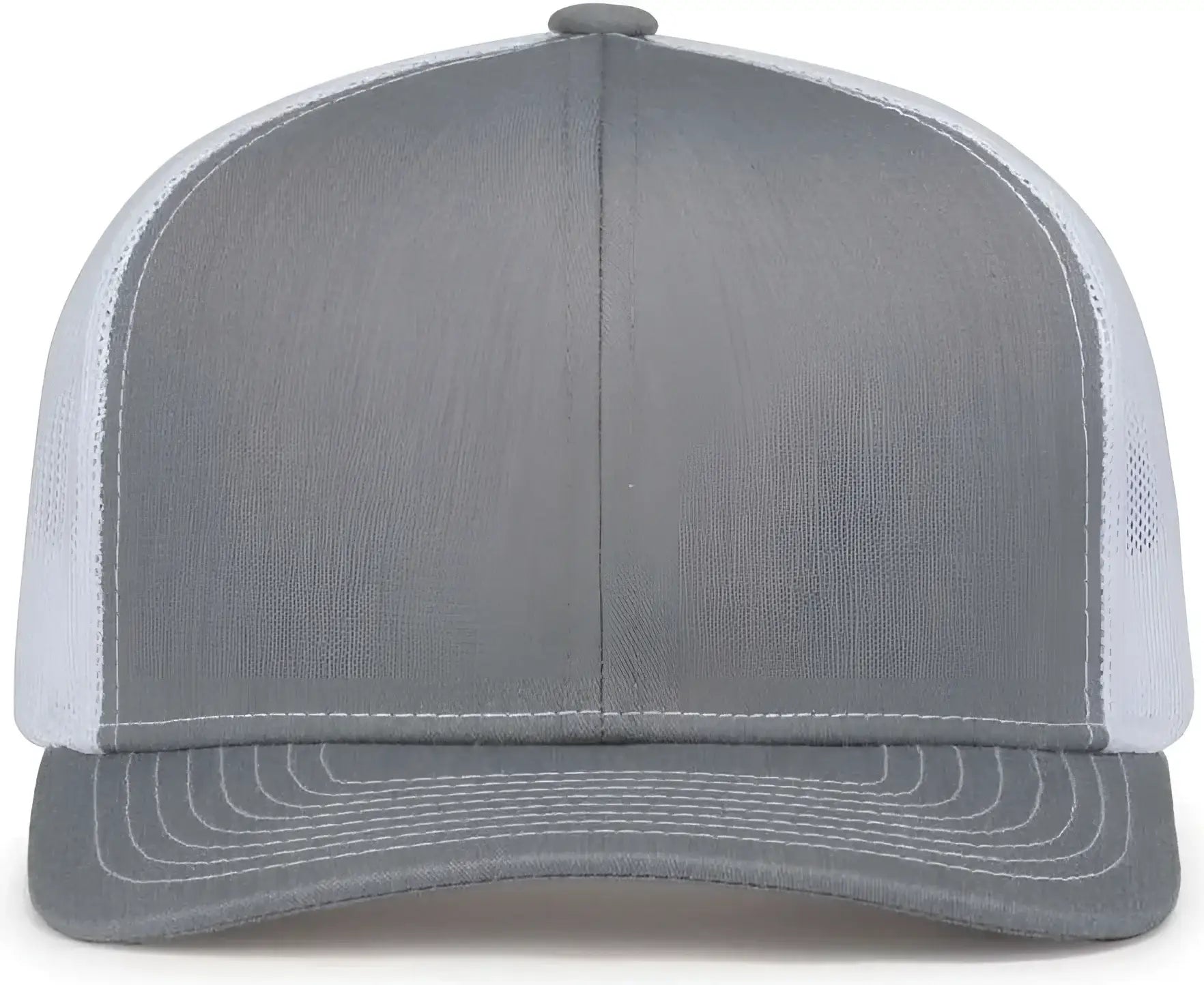 Pacific Headwear 104S Contrast Stitch Snapback Trucker Cap - Heather Grey White Heather Gr - Gray White / 7’’ - 7 7/8’’