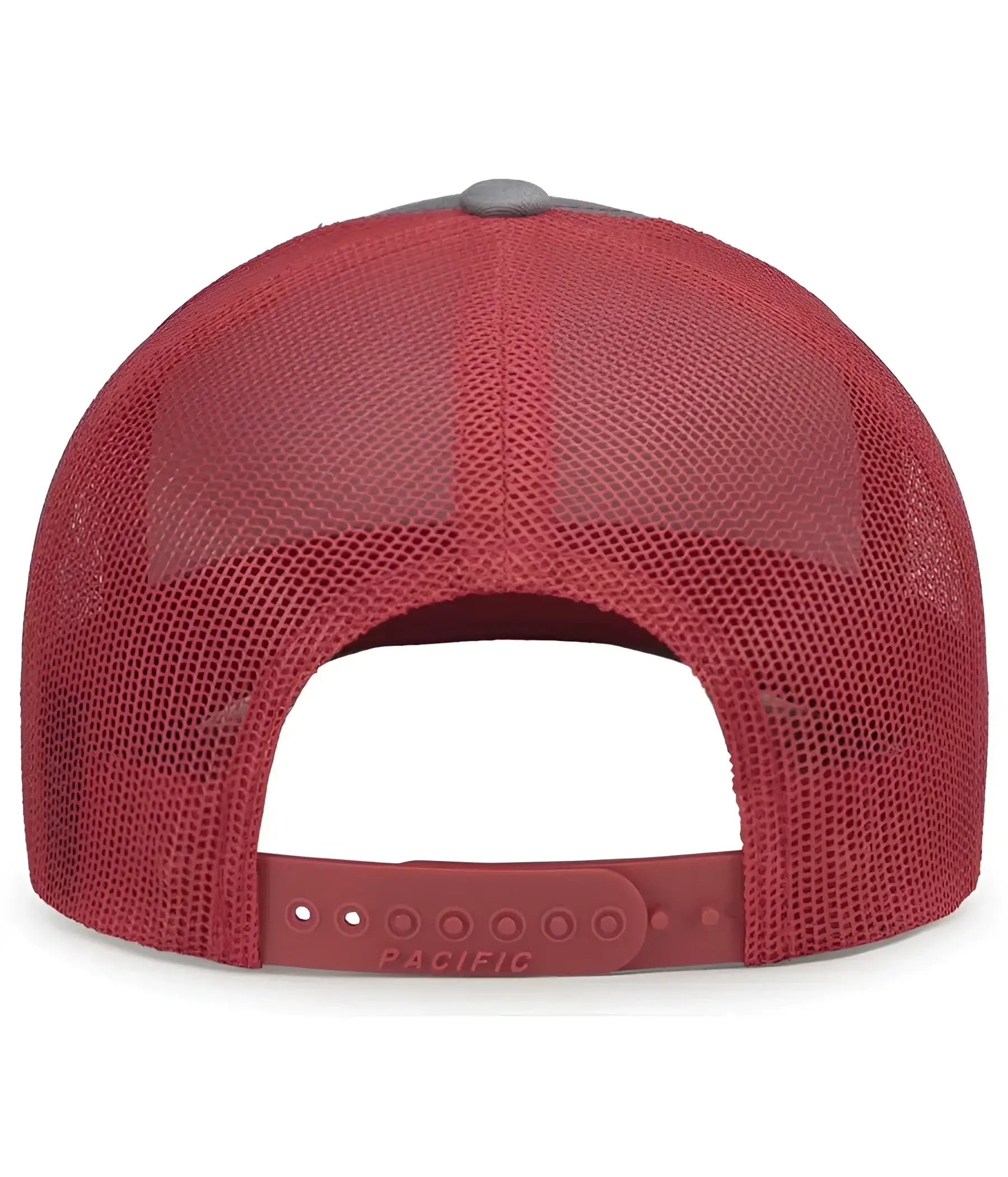 Pacific Headwear 104S Contrast Stitch Snapback Trucker Cap - HeatherGrey Red Heather Grey - Gray Red / 7’’ - 7 7/8’’