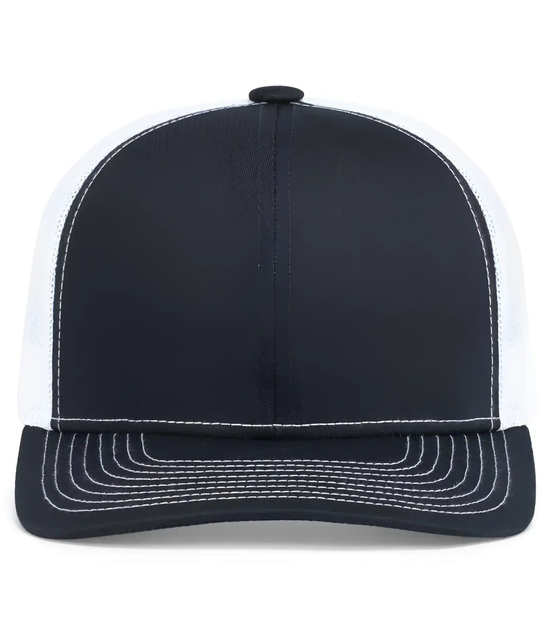 Pacific Headwear 104S Contrast Stitch Snapback Trucker Cap - Navy White Navy - Navy White / 7’’ - 7 7/8’’