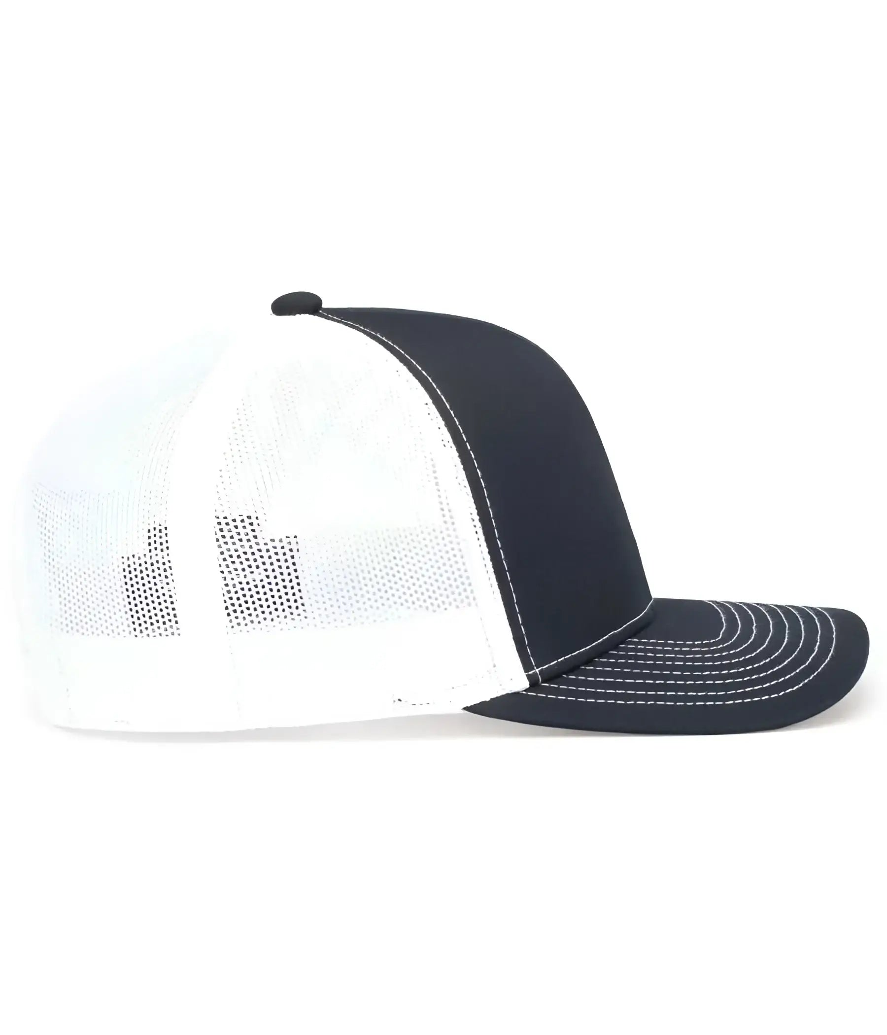 Pacific Headwear 104S Contrast Stitch Snapback Trucker Cap - Navy White Navy - Navy White / 7’’ - 7 7/8’’