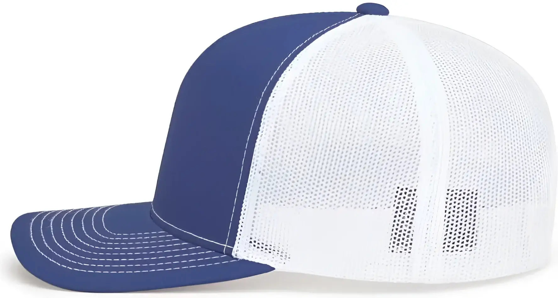 Pacific Headwear 104S Contrast Stitch Snapback Trucker Cap - Royal White Royal - Royal White / 7’’ - 7 7/8’’