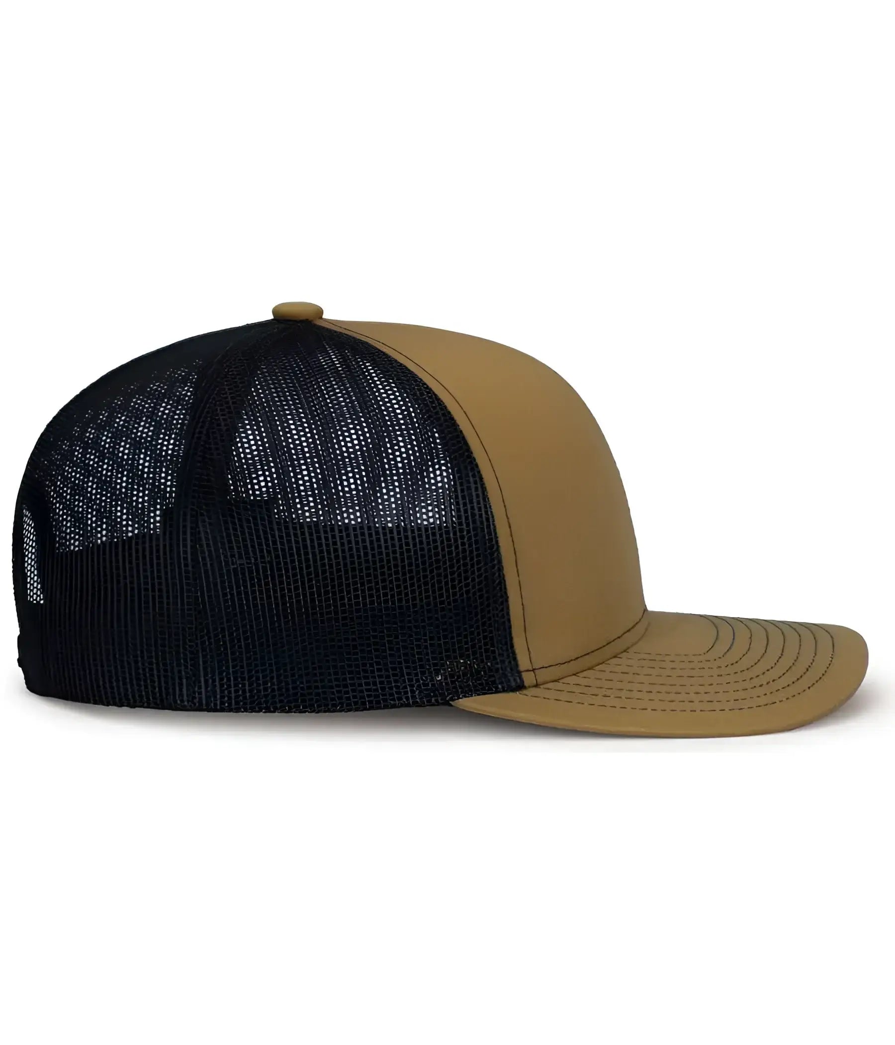 Pacific Headwear 104S Contrast Stitch Trucker Snapback - Buck Lt Charcoal Buck - Brown Gray / 7’’ 7 7/8’’