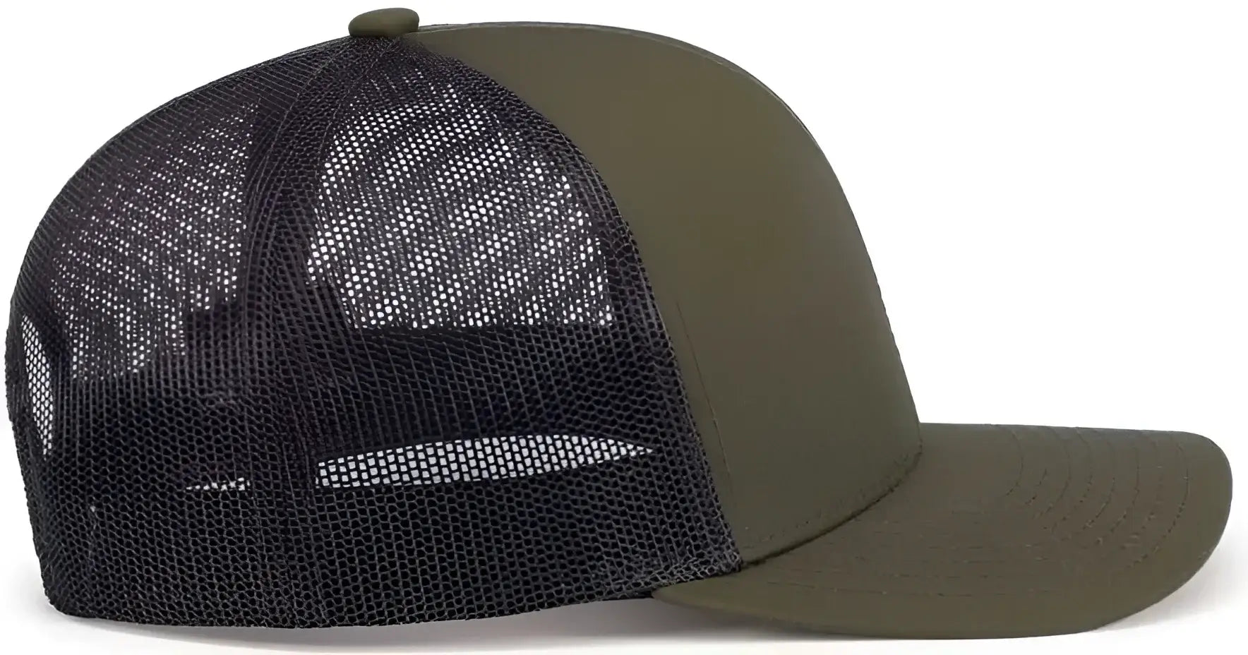 Pacific Headwear 104S Contrast Stitch Trucker Snapback - Moss Lt Charcoal Moss - Olive Gray / 7’’ 7 7/8’’