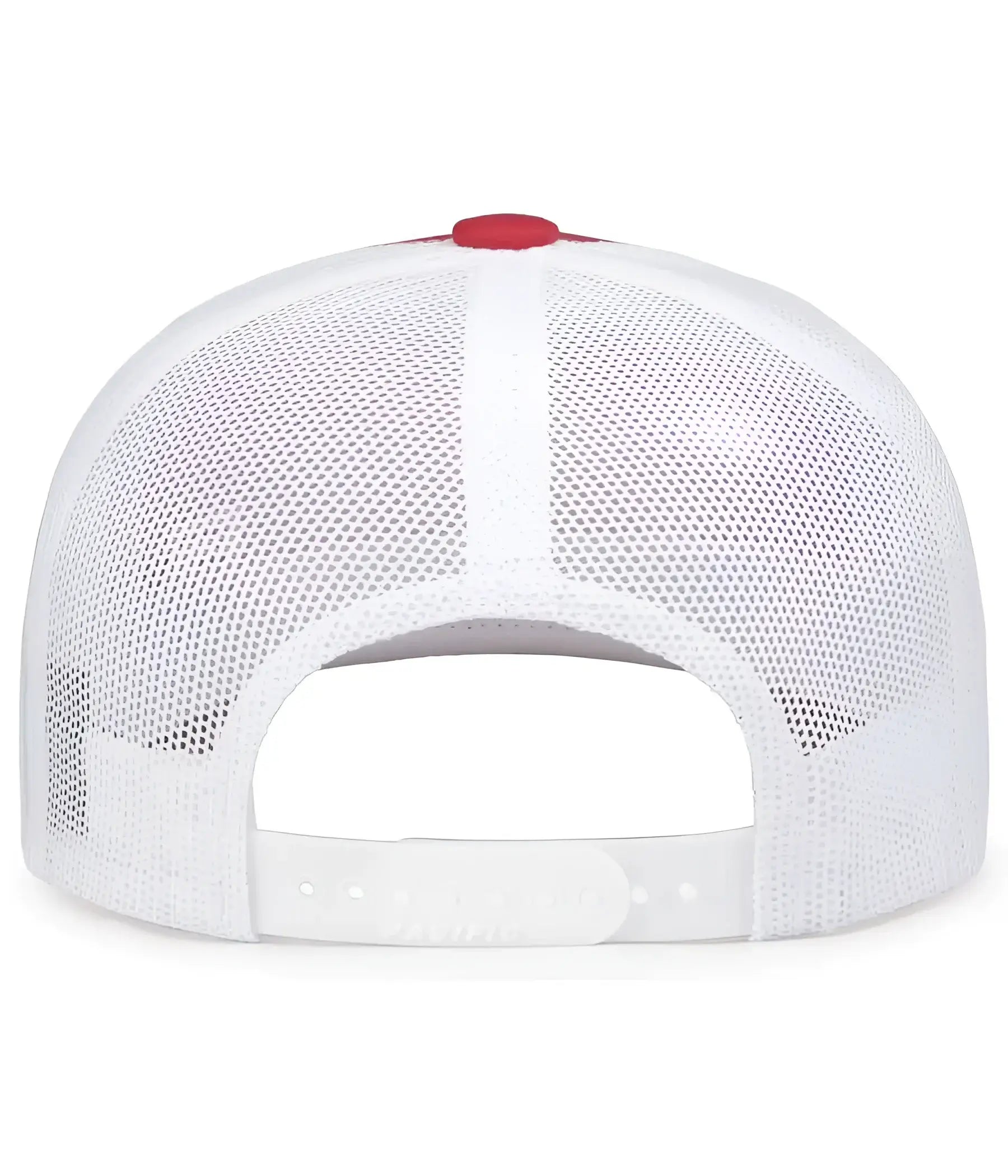 Pacific Headwear 104S Contrast Stitch Trucker Snapback - Red White Red - Red White Red / 7’’ - 7 7/8’’