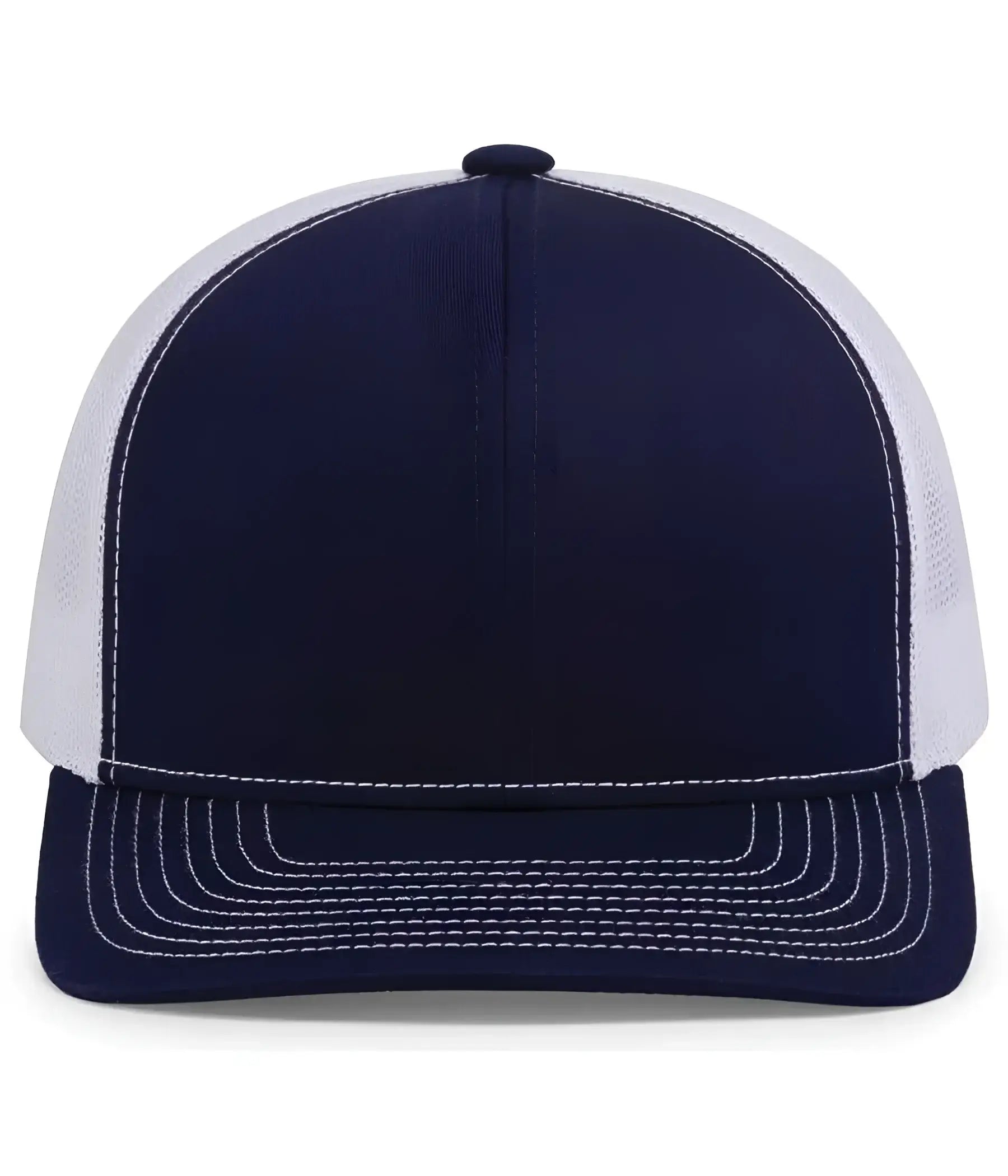 Pacific Headwear 104S Contrast Stitch Trucker Snapback - True Navy White True Navy - True Navy White True Navy / 7’’