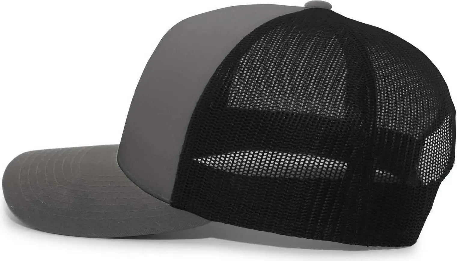 Pacific Headwear 105C 5-Panel Trucker Snapback Cap - Graphite Black - Dark Gray Black / 7’’ - 7 7/8’’