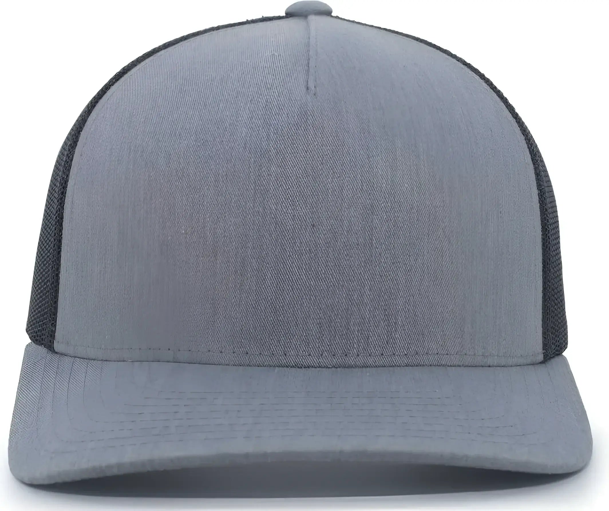 Pacific Headwear 105C 5-Panel Trucker Snapback Cap - Heather Grey Lt Charcoal - Gray Dark Gray / 7’’ - 7 7/8’’