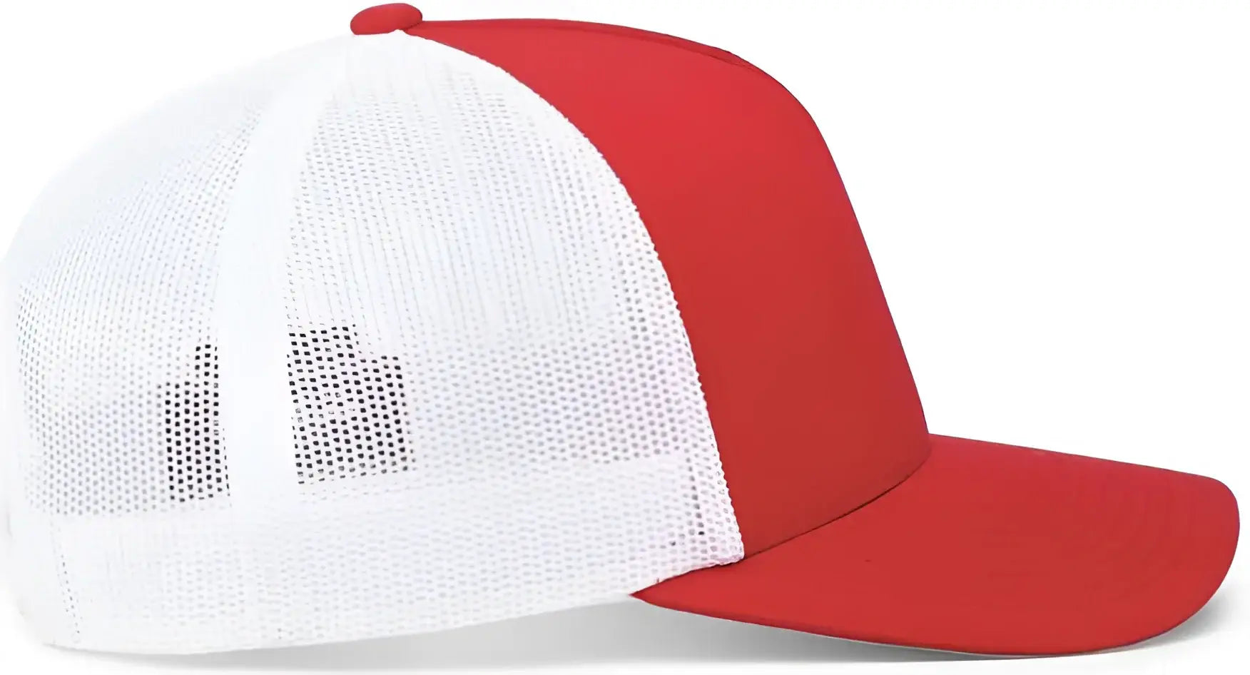 Pacific Headwear 105C 5-Panel Trucker Snapback Cap - Red White Red - Red White Red / 7’’ - 7 7/8’’