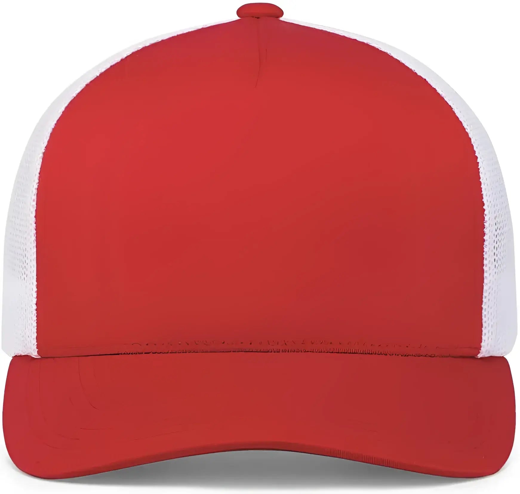 Pacific Headwear 105C 5-Panel Trucker Snapback Cap - Red White Red - Red White Red / 7’’ - 7 7/8’’