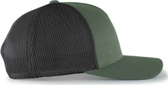 Pacific Headwear 105P Perforated 5 Panel Trucker Snapback Cap Army Light Charcoal White Olive Dark Gray / 7’’ 7 7/8’’