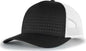 Pacific Headwear 105P Perforated 5 Panel Trucker Snapback Cap Black White Black Black White / 7’’ 7 7/8’’