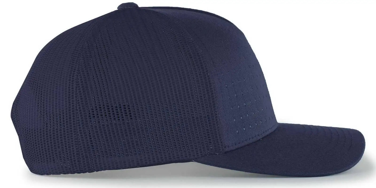 Pacific Headwear 105P Perforated 5-Panel Trucker Snapback Cap - Navy - Navy / 7’’ - 7 7/8’’