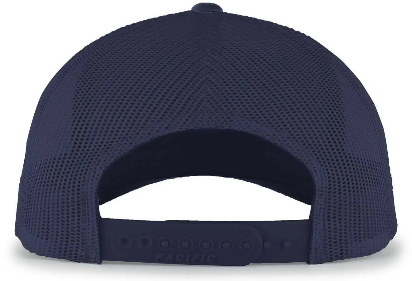 Pacific Headwear 105P Perforated 5-Panel Trucker Snapback Cap - Navy - Navy / 7’’ - 7 7/8’’