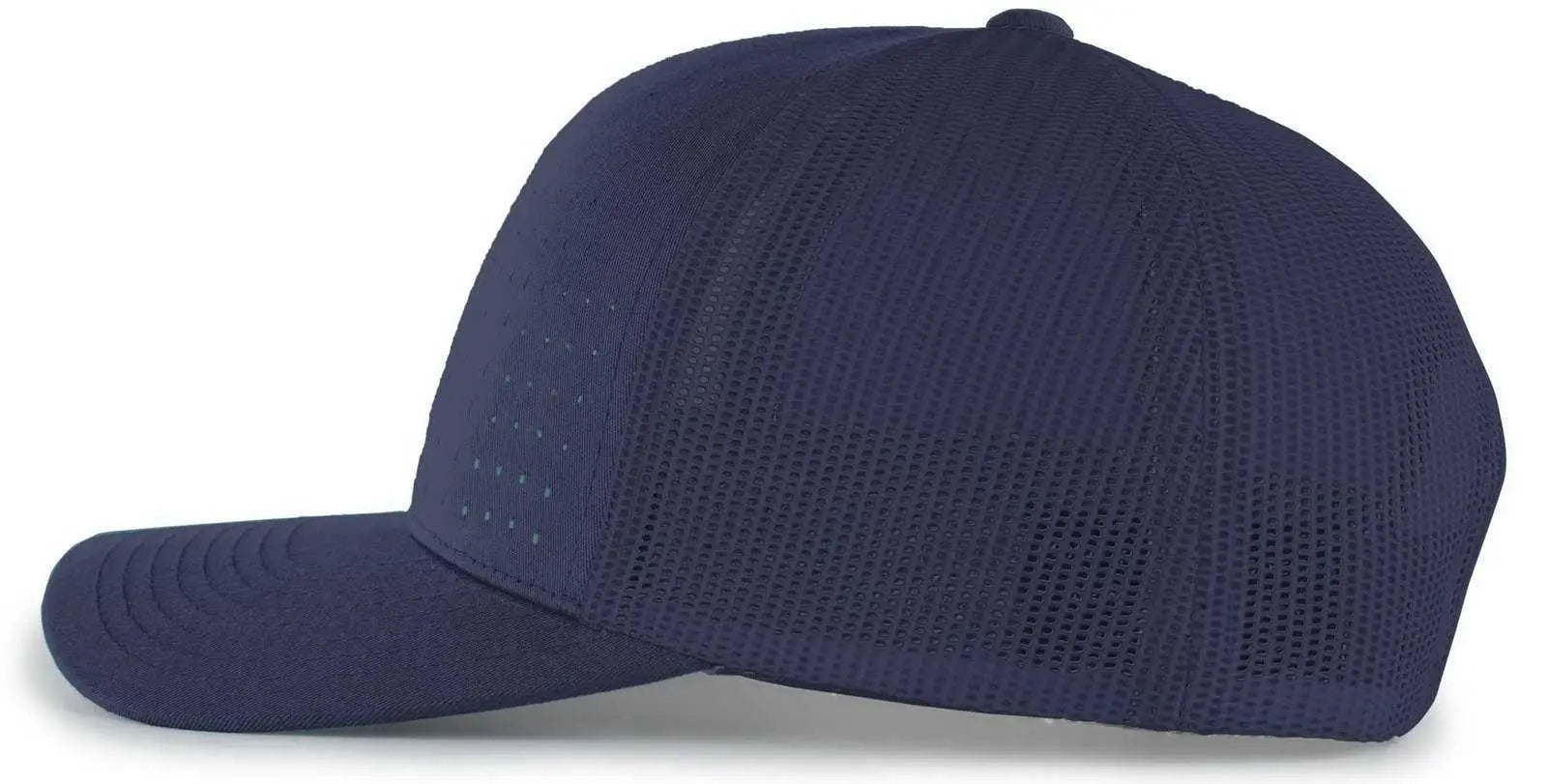 Pacific Headwear 105P Perforated 5-Panel Trucker Snapback Cap - Navy - Navy / 7’’ - 7 7/8’’