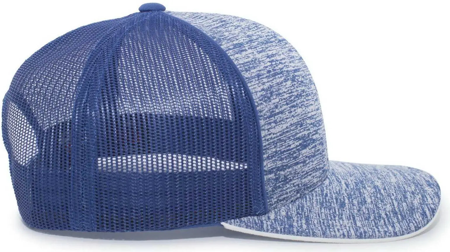 Pacific Headwear 106C Aggressive Heather Trucker Snapback Cap - Royal Royal - Royal / 7’’ - 7 7/8’’