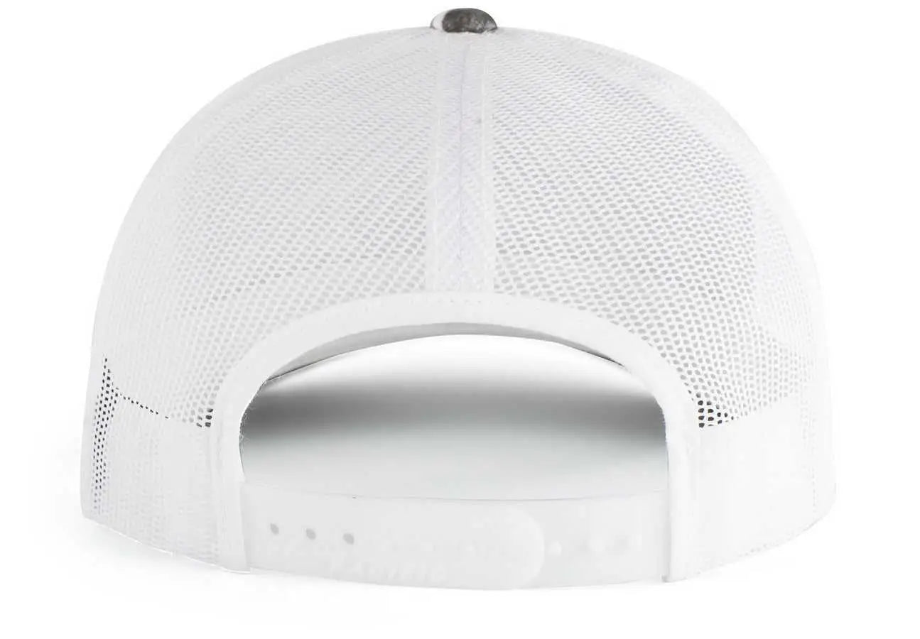 Pacific Headwear 107C Elements Agua Camo Trucker Snapback Cap - Elements Manta White - Mossy Oak White / 7’’ - 7 7/8’’