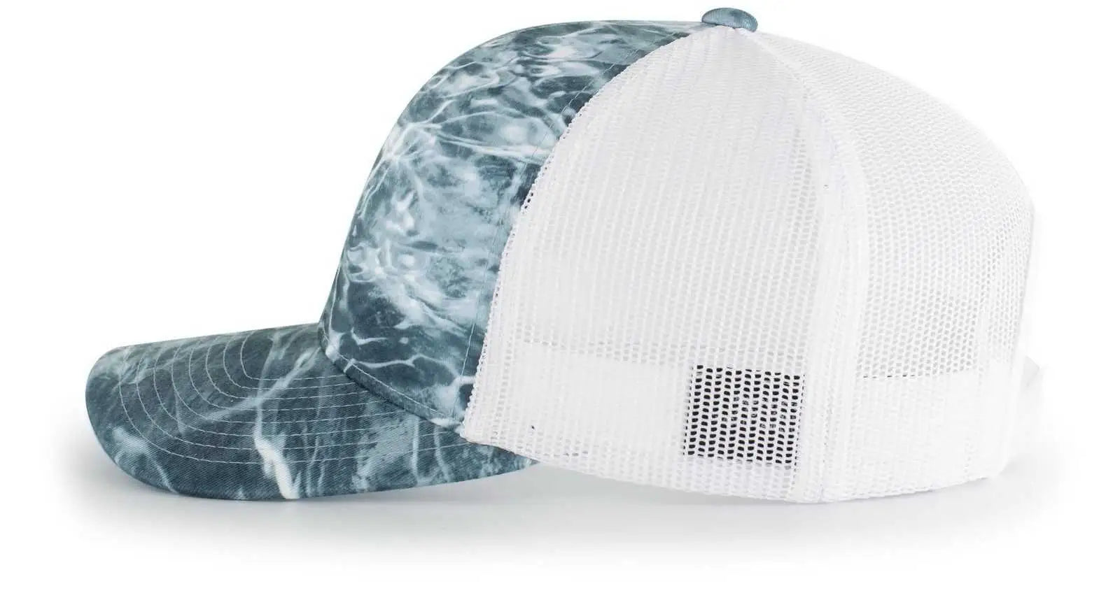 Pacific Headwear 107C Elements Agua Camo Trucker Snapback Cap - Elements Spindrift White - Mossy Oak White / 7’’ - 7