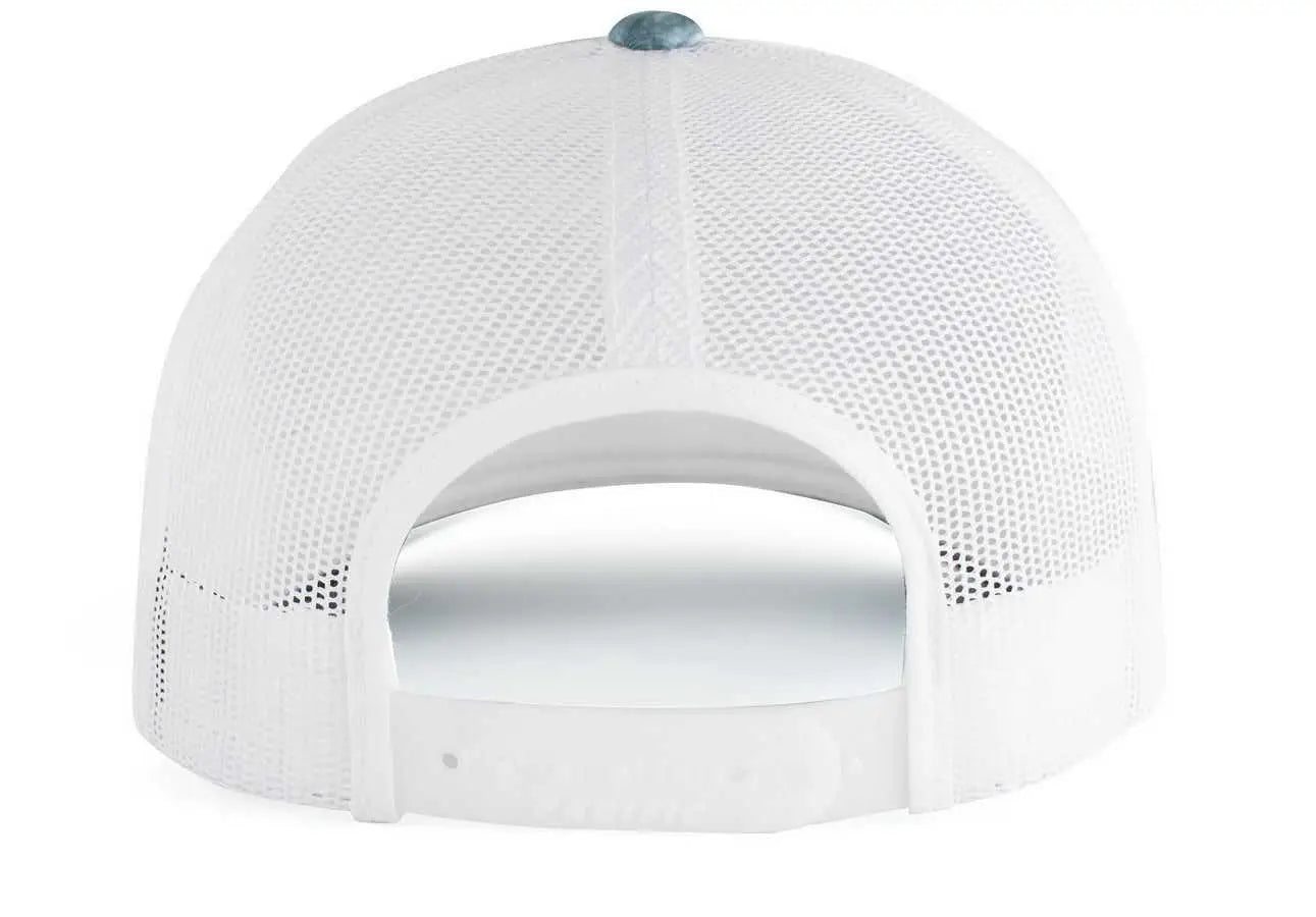 Pacific Headwear 107C Elements Agua Camo Trucker Snapback Cap - Elements Spindrift White - Mossy Oak White / 7’’ - 7