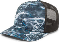 Pacific Headwear 107C Mossy Oak Trucker Snapback Elements Agua Blackfin Lt Charcoal Mossy Oak Gray / 7’’ 7 7/8’’