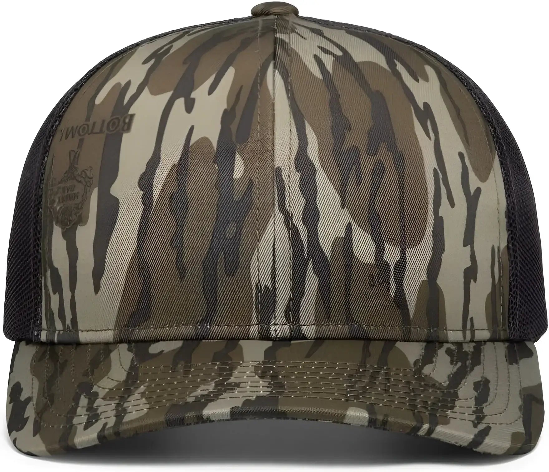 Pacific Headwear 108C Camo Snapback Trucker Cap - Original Bottomland Lt Charcoal Original Bottomland - Mossy Oak Gray