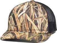 Pacific Headwear 108C Camo Snapback Trucker Cap Shadow Grass Blades Light Charcoal Shadow Grass Blades Light Charcoal