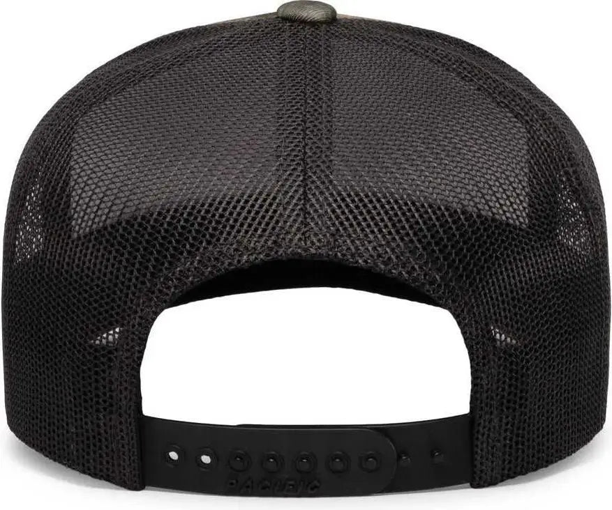 Pacific Headwear 108C Camo Snapback Trucker Cap - Terra Bayou Light Charcoal Terra Bayou - Mossy Oak Dark Gray / 7’’ 7