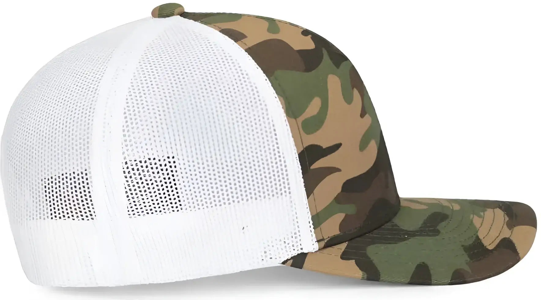 Pacific Headwear 108C Camo Trucker Snapback Cap - Army White - Green White / 7’’ - 7 7/8’’
