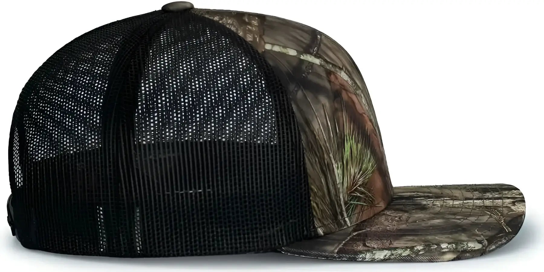 Pacific Headwear 108C Camo Trucker Snapback Cap - Break-Up Country Black - Mossy Oak Black / 7’’ - 7 7/8’’