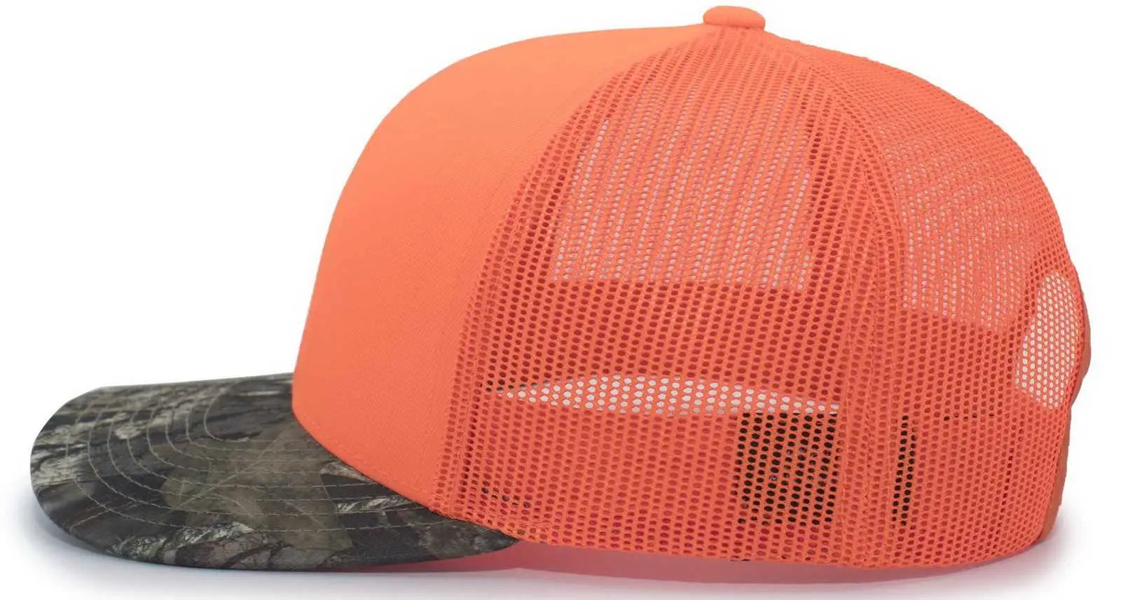 Pacific Headwear 108C Camo Trucker Snapback Cap - Break-Up Country Blaze - Mossy Oak Blaze / 7’’ - 7 7/8’’