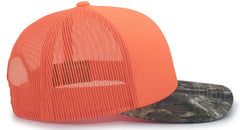 Pacific Headwear 108C Camo Trucker Snapback Cap Break Up Country Blaze Mossy Oak Blaze / 7’’ 7 7/8’’