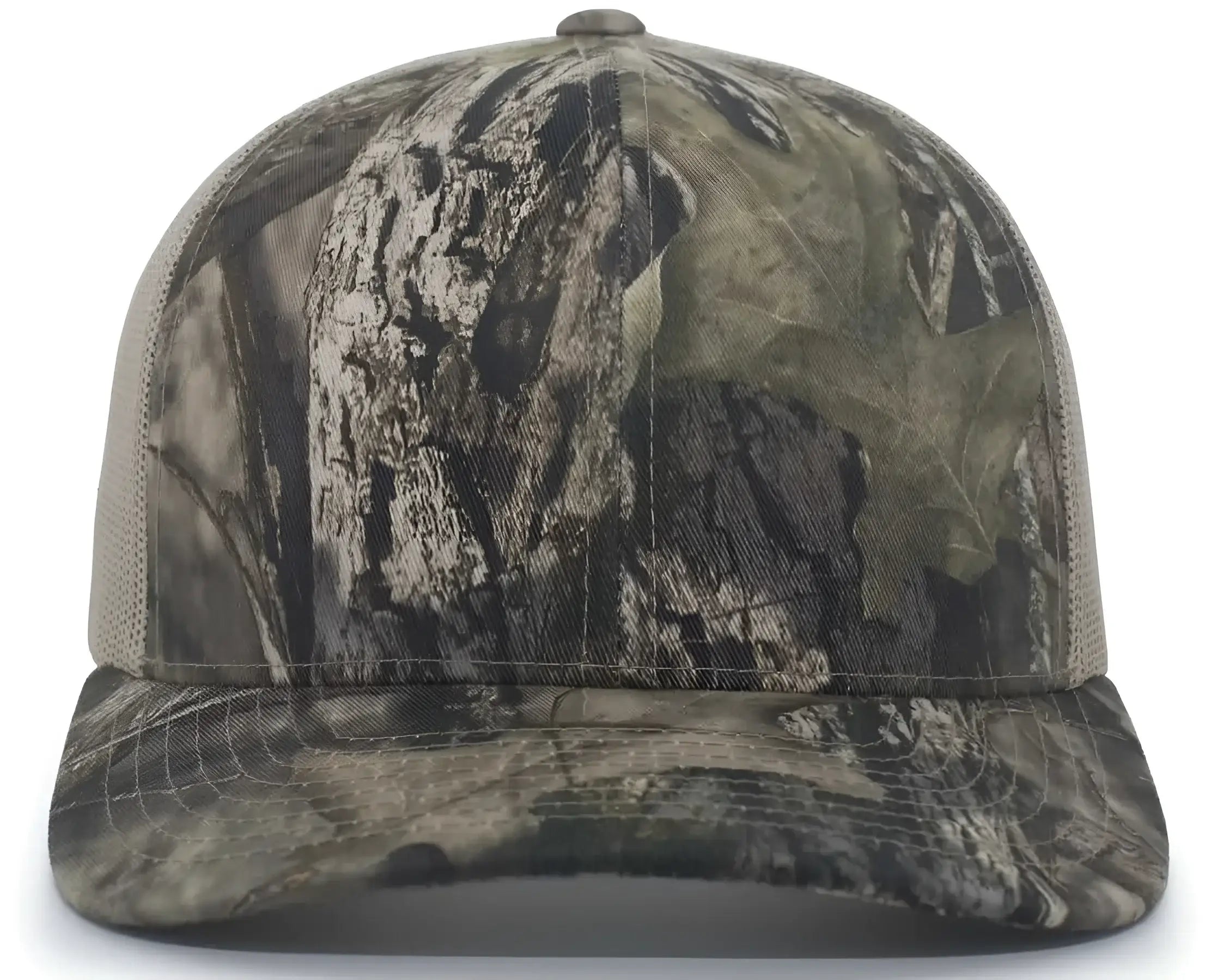 Pacific Headwear 108C Camo Trucker Snapback Cap - Break-Up Country Khaki - Mossy Oak Khaki / 7’’ - 7 7/8’’