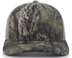 Pacific Headwear 108C Camo Trucker Snapback Cap Break Up Country Khaki Mossy Oak Khaki / 7’’ 7 7/8’’