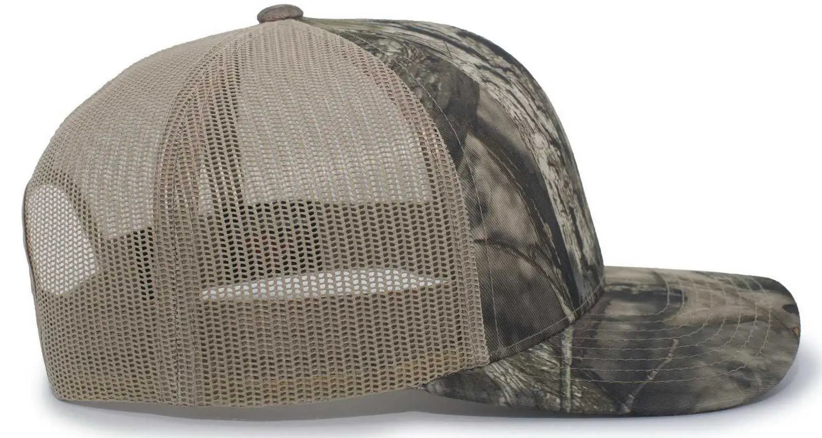 Pacific Headwear 108C Camo Trucker Snapback Cap - Break-Up Country Khaki - Mossy Oak Khaki / 7’’ - 7 7/8’’