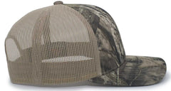 Pacific Headwear 108C Camo Trucker Snapback Cap Break Up Country Khaki Mossy Oak Khaki / 7’’ 7 7/8’’